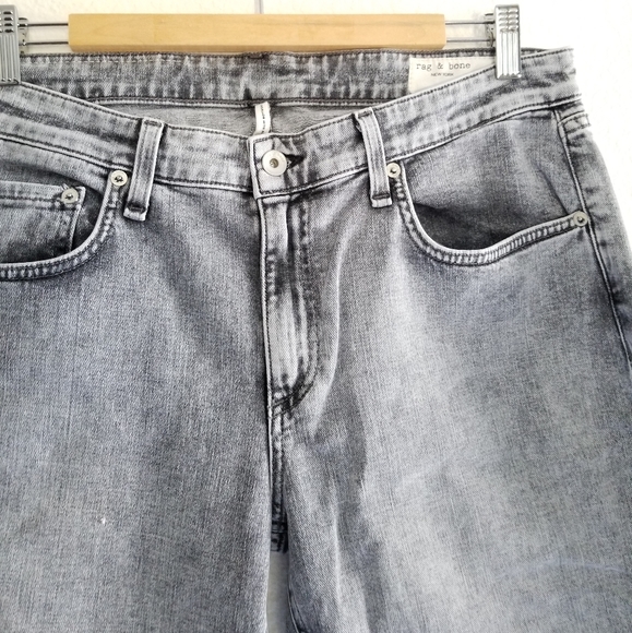rag & bone Dre Low Rise Slim Boyfriend Raw Edge Jeans Size 30 Dusty Trai… - Picture 4 of 7